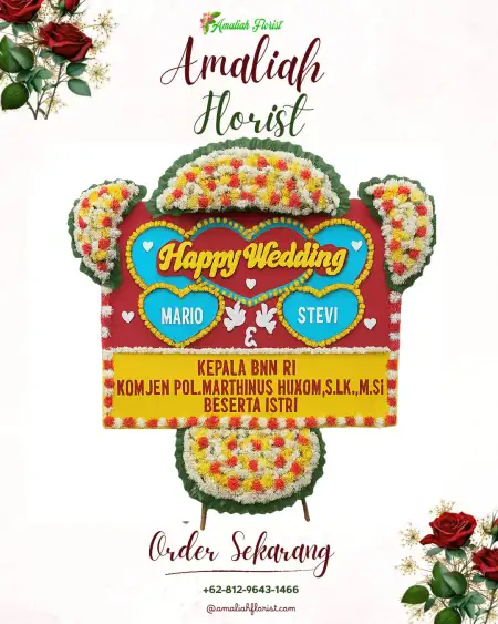 Papan Bunga Pernikahan Babah Rot